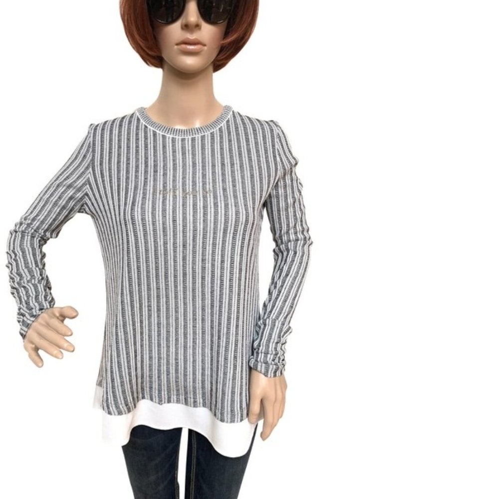 Zara striped “I Told You So” long sleeve top, S